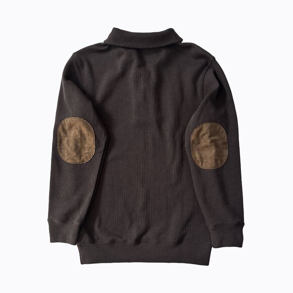 Scully Men Farthest Point Pullover Sweater SzS Chocolate Brown Suede Elbow Patch - Picture 2 of 7